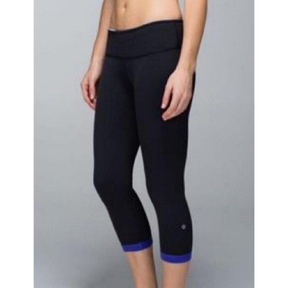 LULULEMON Wunder Under Reversible Purple Black Low-Rise Yoga Leggings Pants - Picture 4 of 8